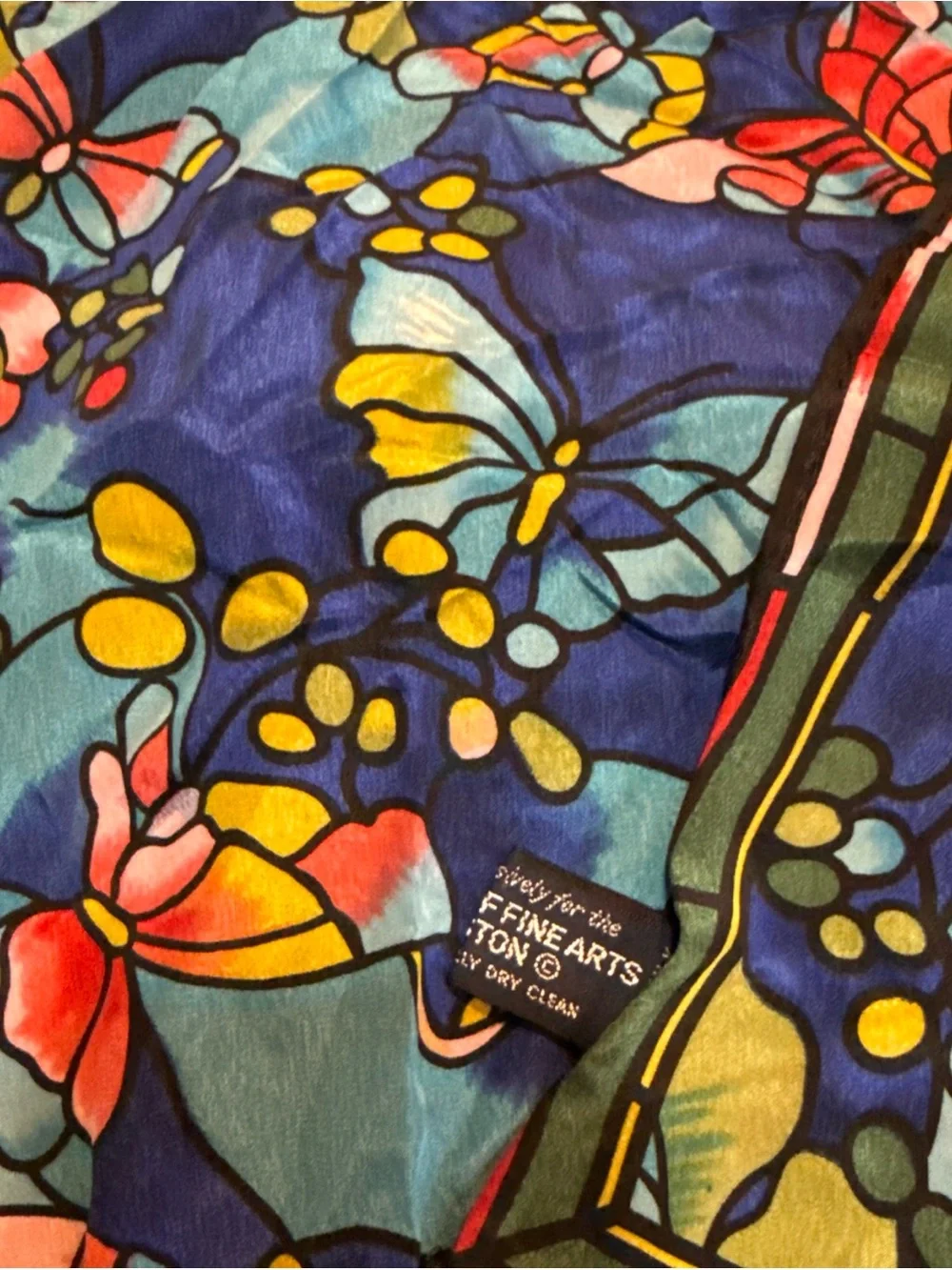 Vintage Floral silk scarf